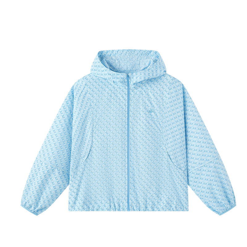 PurCotton Women's Woven Printed Sun Protection Hooded Jacket Loose Fit Raglan Sleeve Design Comfortable and Breathable
