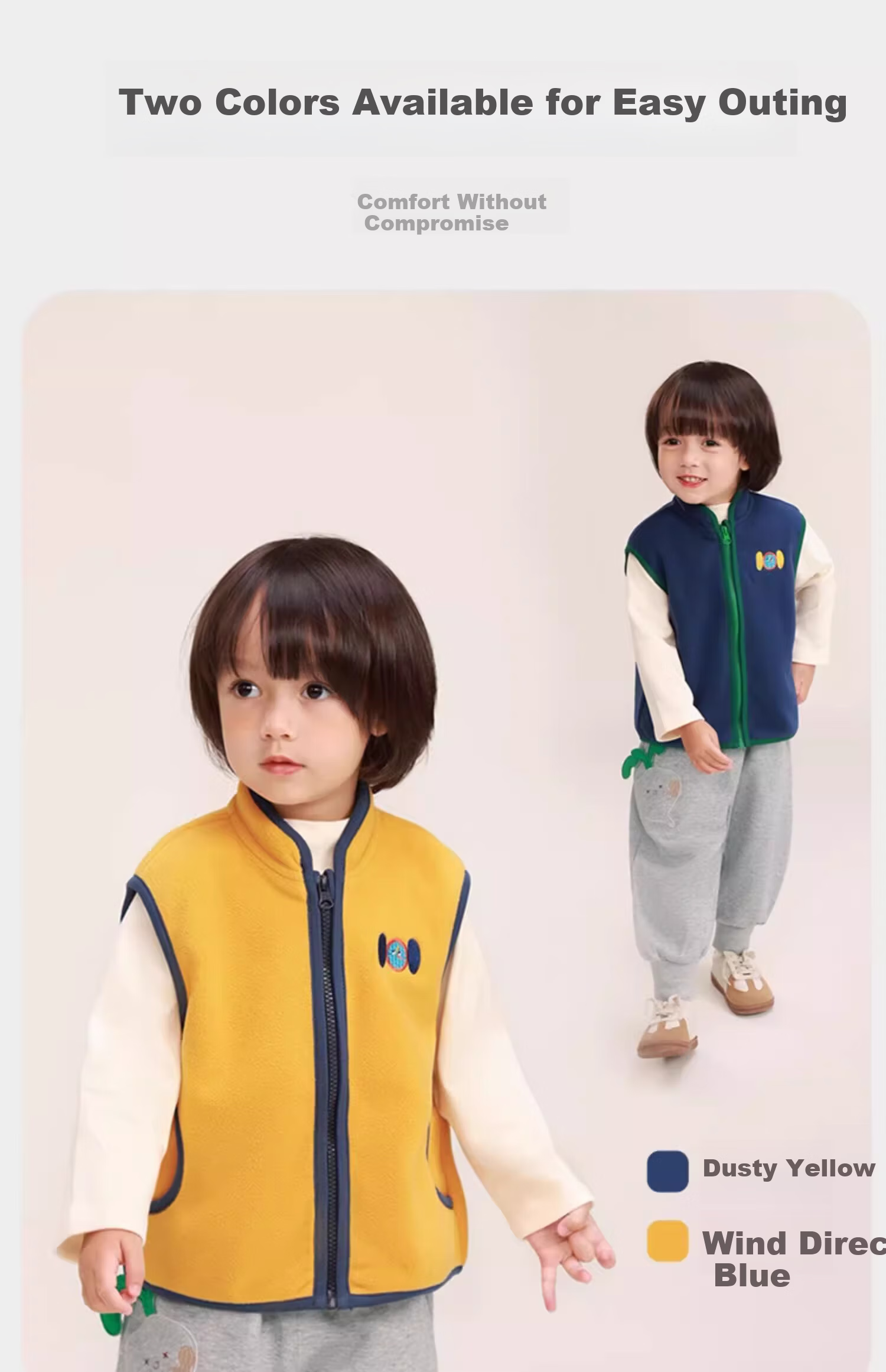 Ciciibear Boys' Fleece Vest Spring and Autumn Children's Warm Baby Waistcoat 16