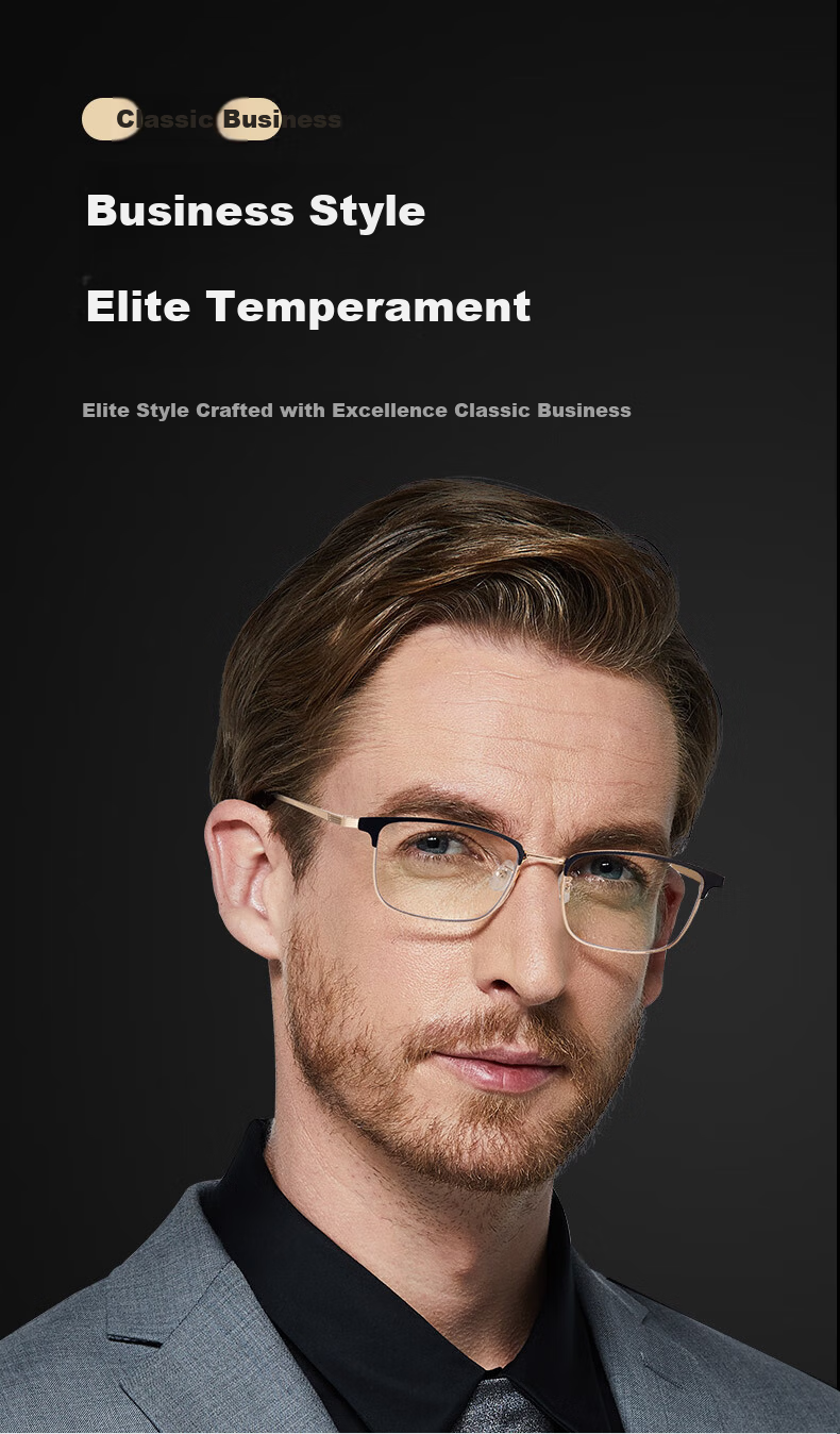 ARNO FOCUS ON YOUR EYES Imported Anti-Blue Light Reading Glasses for Men, High-Definition Ultra-Light Presbyopic Glasses for Middle-Aged And Elderly, High-End Genuine Brand E9092J 250 Degrees 2