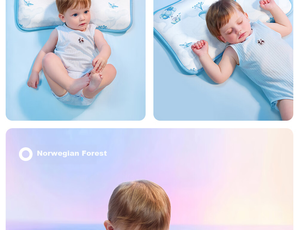 Beitaisi Children's Pillow, Summer Breathable Baby Ice Silk Cool Pillow, for Ages 3-6, Infant Kindergarten Pillow, Cloud Slice Pillow, Mushroom Farm 43