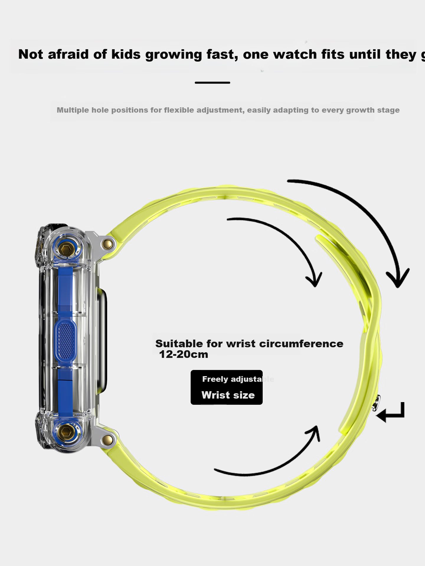 CHENSONG Silicone Breathable Mesh Strap for Xiaotiancai Z/Q/N/Y/D Series Kids' Smartwatch Black 4