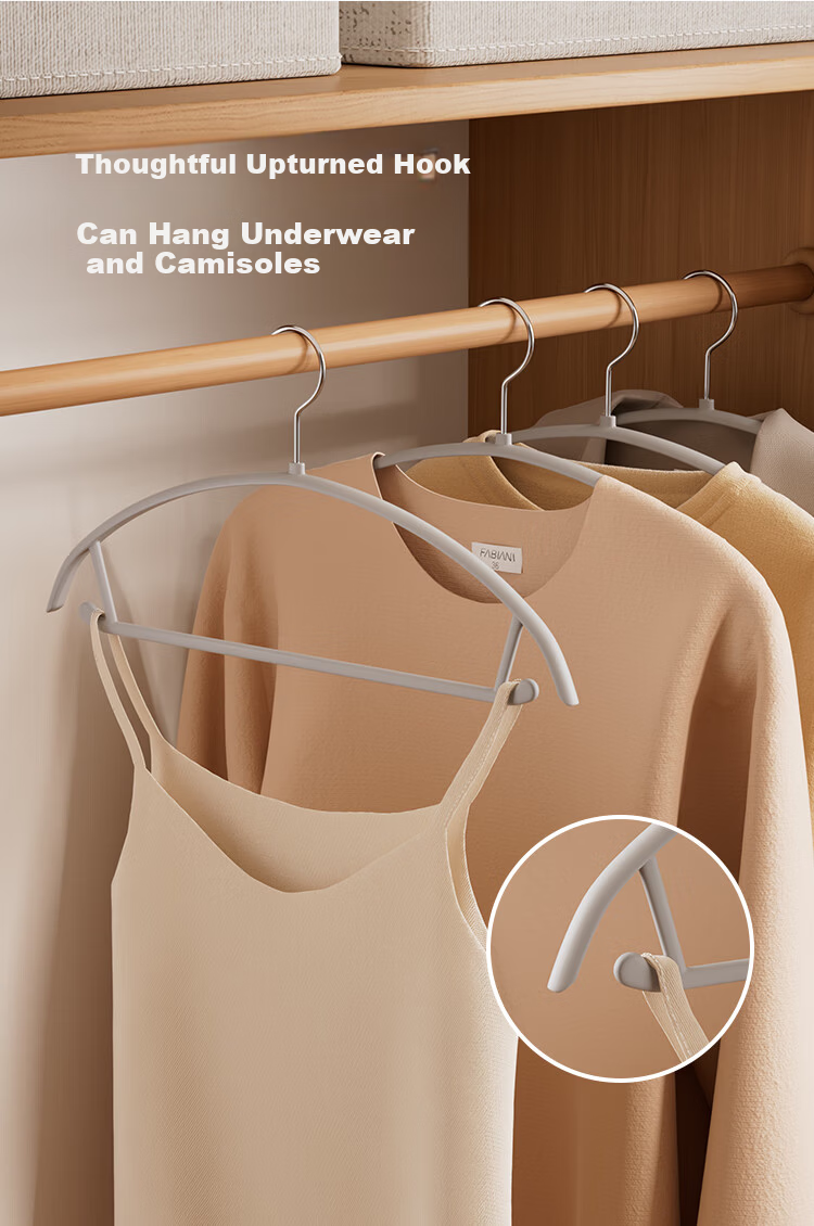 Bonny Home Eco-friendly Resin Rubber Coated Hangers Apricot Color 5-Pack 4