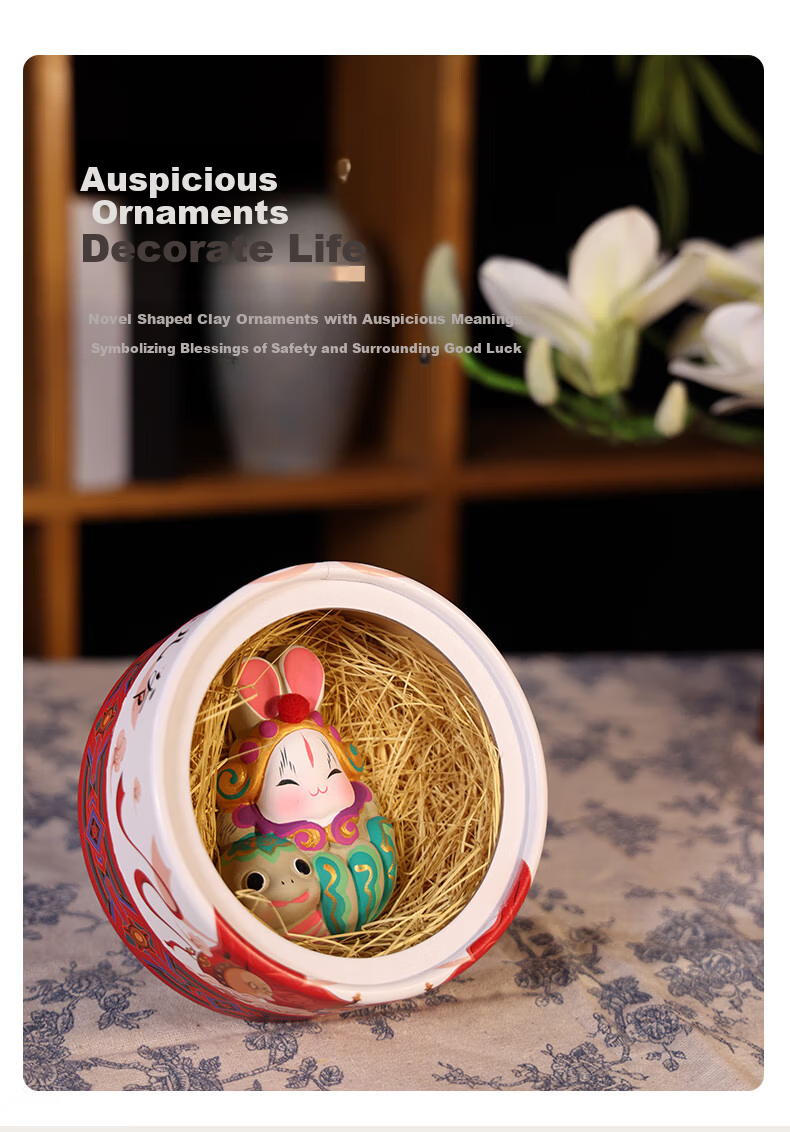 Jitu Workshop Beijing Lucky Rabbit Erye Zodiac Desktop Ornament Office Decoration Souvenir Gift Specialty Handicraft 7