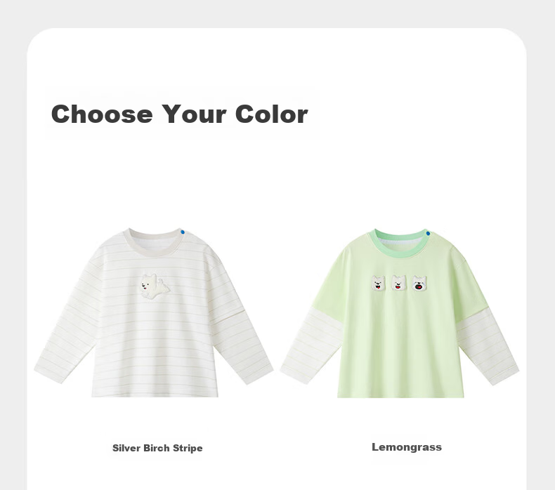Babycare x West Highland Collaboration Spring Summer Kids Round Neck Long Sleeve T-Shirt Casual Top Lemongrass 80 11