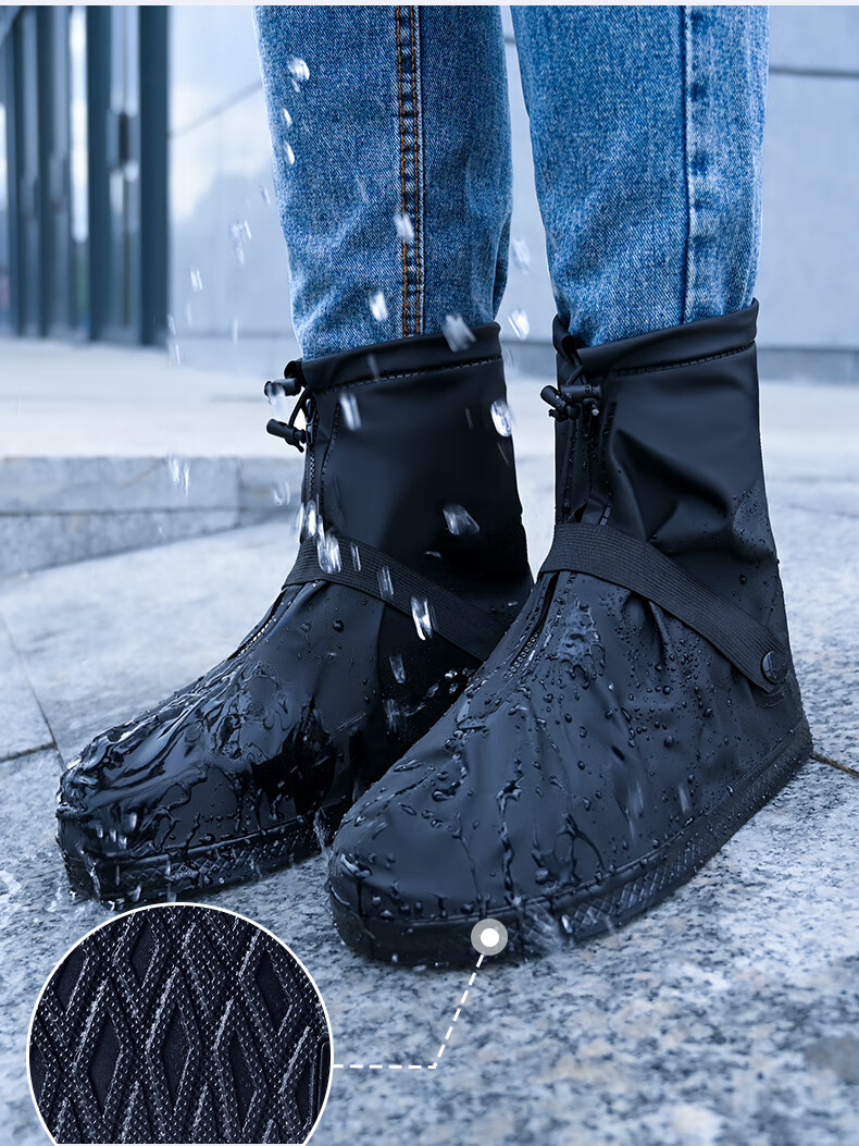 KEYRU Waterproof Rain Boots for Men And Women, Non-Slip High-Top Thick Wear-Resistant Lightweight Rain Boots, Suitable for Adults 5