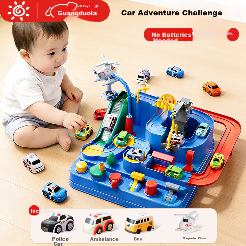 Guangduola Children's Track Car Toy Adventure Challenge Toy for Boys Ages 3-6 Birthday New Year Gift