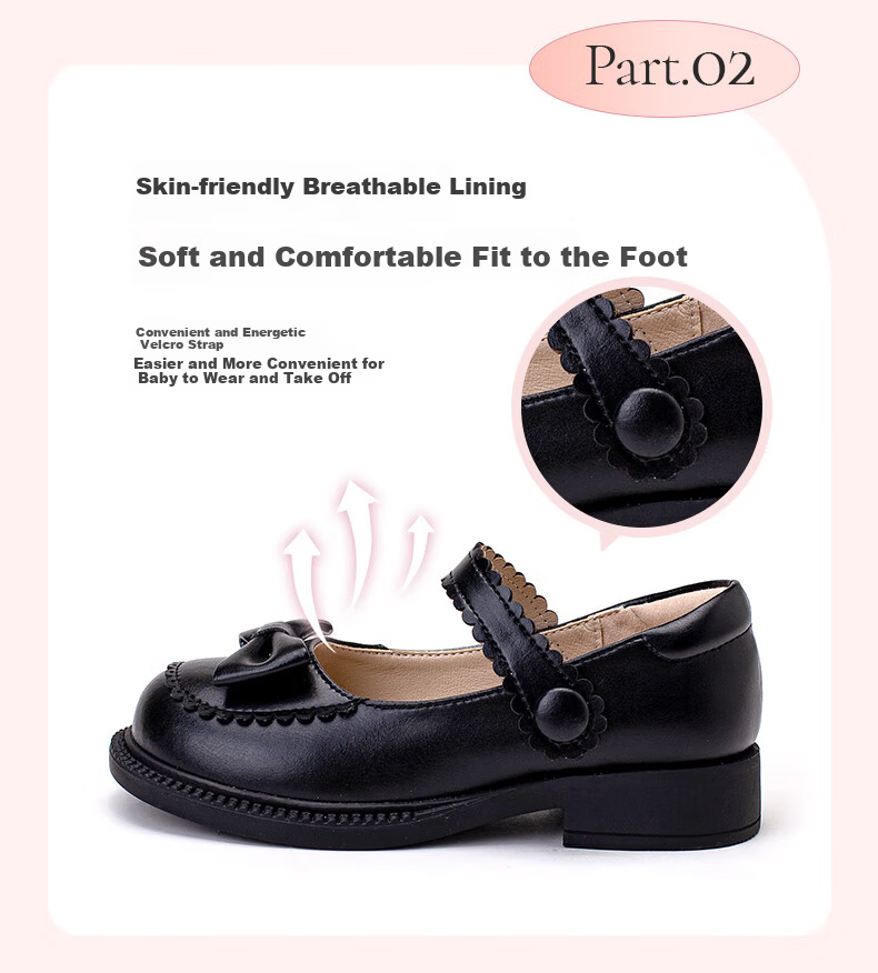 Follow Me Girls' Leather Shoes Spring And Autumn Fashion Soft-Soled Flats Sweet Breathable Princess Shoes for Little Girls Beige Size 27 7