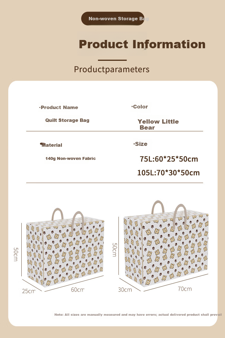 Siwangongli Cotton Quilt Storage Bag, Clothes Organizer Bag, Large Capacity Moving And Packing Bag for Quilts And Luggage 6