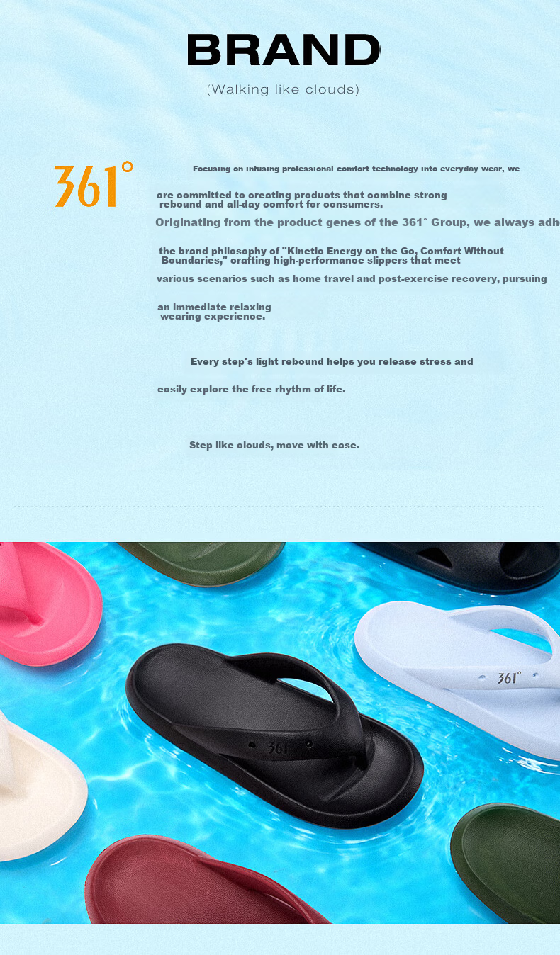 361° Qihang Men's Summer Flip Flops Non-Slip Wear-Resistant Outdoor Beach Sandals Men's Shower Bathroom Slippers 12
