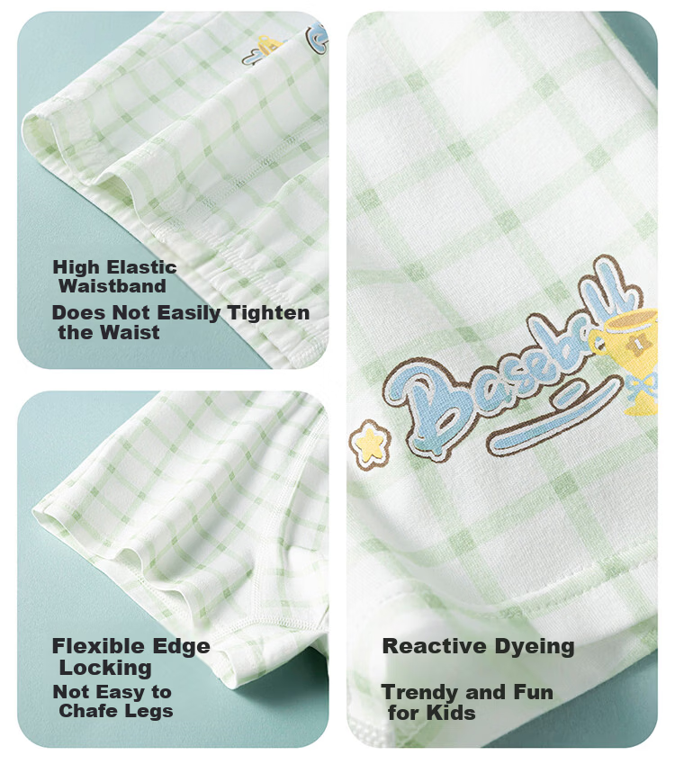 Hodo Kids Boys' Cotton Boxer Briefs, Mid to Large Size, Non-Chafing, Baby Boys' Class A Four-Point Shorts, Pack of 4 14
