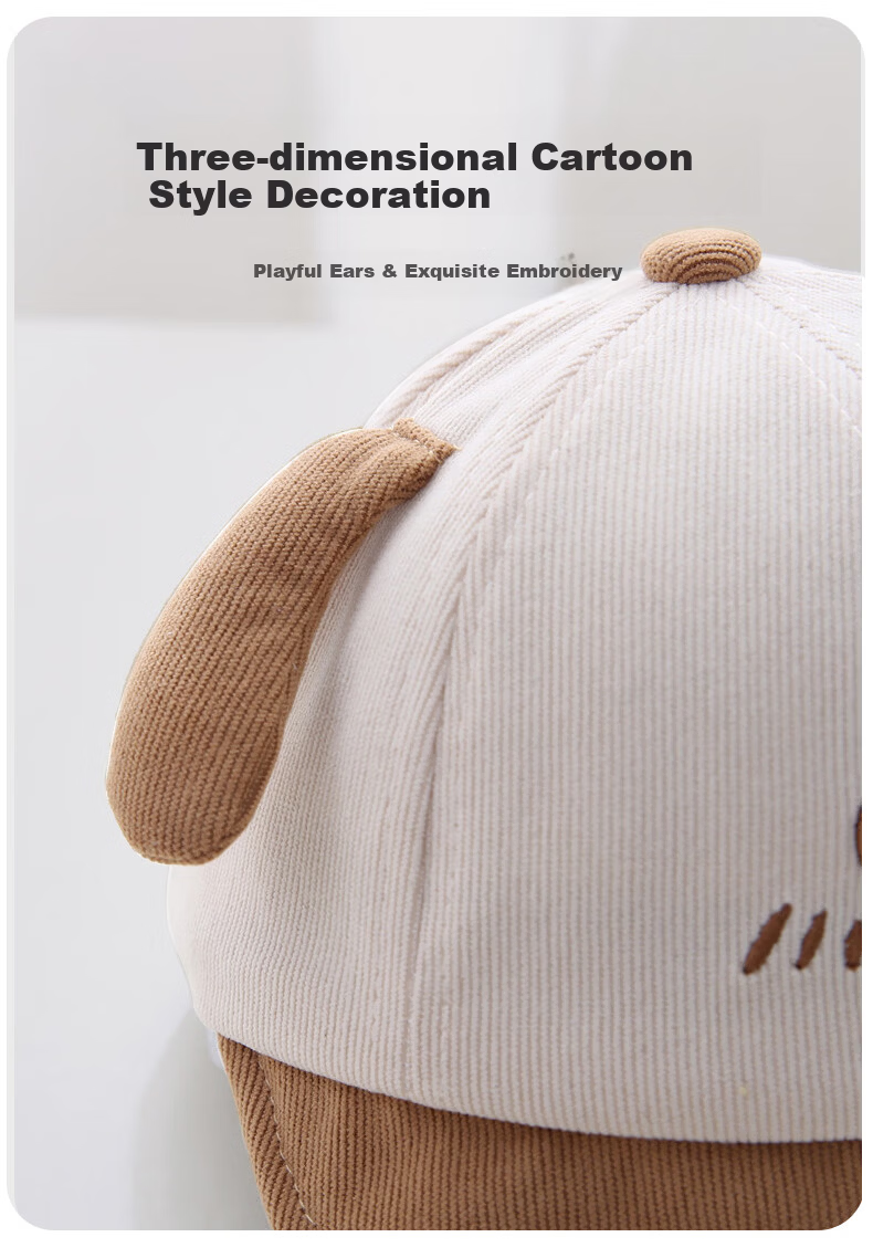 Aibao Baby Hat Spring and Autumn Cartoon Baseball Cap for Kids Outdoor Sunshade Blue Bear T150 5