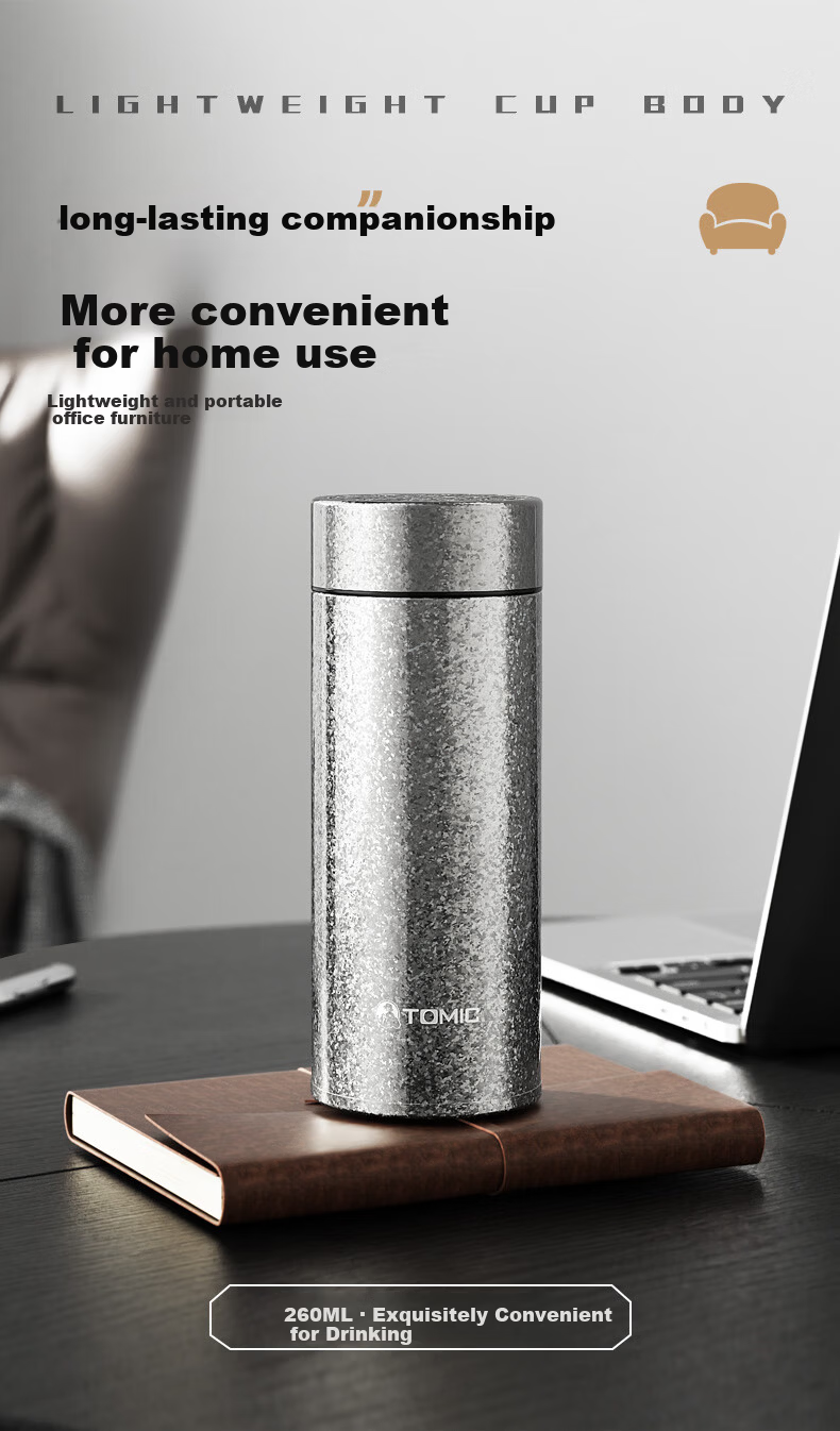 TOMIC Pure Titanium Insulated Travel Mug Small Portable Tea Cup Pocket Cup Car Office Outdoor Birthday Gift 13