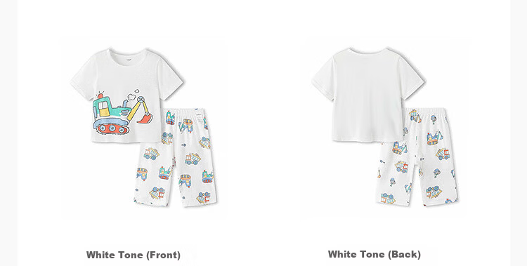 Balabala Baby Summer Pajama Set Air-Conditioned Clothing Anti-Cold Children's Homewear Toddler Short Sleeve Cotton Set 11
