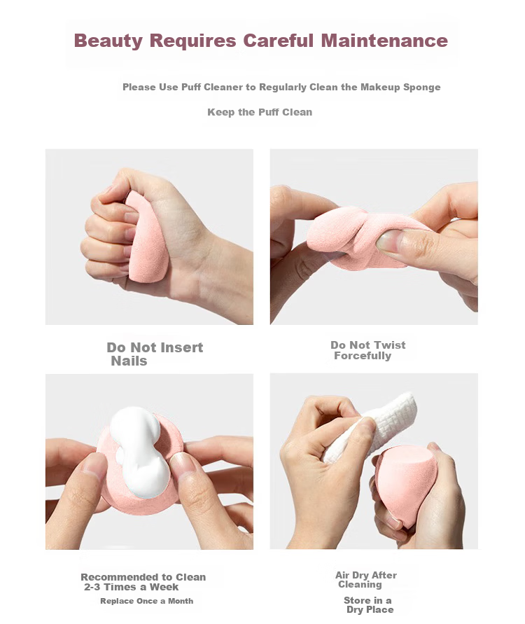 Yefili Four Strawberry Mousse Makeup Sponges Cosmetic Beauty Blenders Foundation Puff Set 13