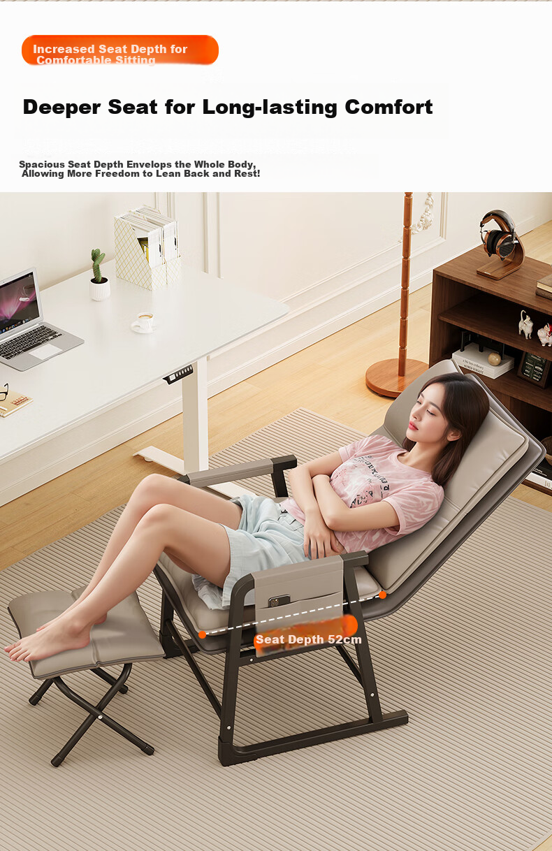 Chibilun Computer Chair Reclining Office Chair Home Lazy Sofa Dormitory Backrest Study Chair Gaming Chair 13