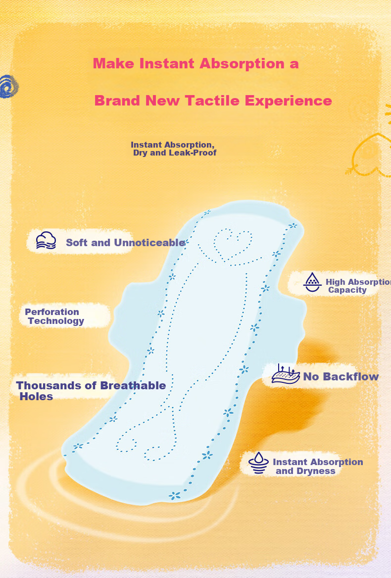 Elis King Instant Absorption Daytime Sanitary Napkins Soft Cotton 250mm 13 Pieces Breathable Dryness JD Self-operated Menstrual Pads 3