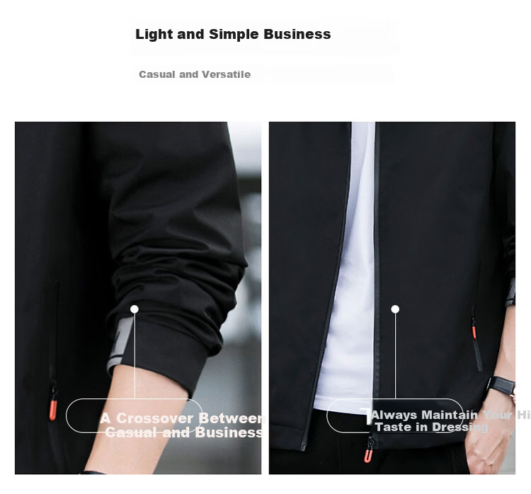 ROMON Men's Jacket 2026 Spring New Business Casual Loose Fit Stand Collar Men's Outdoor Jacket 1