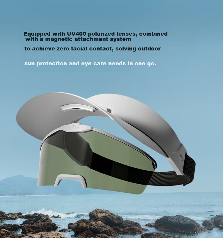Beneunder Magnetic Sunglasses Sun Hat for Men Full Face Sunshade Hat Open Top Outdoor Sports Cycling Detachable Polarized Lenses 1