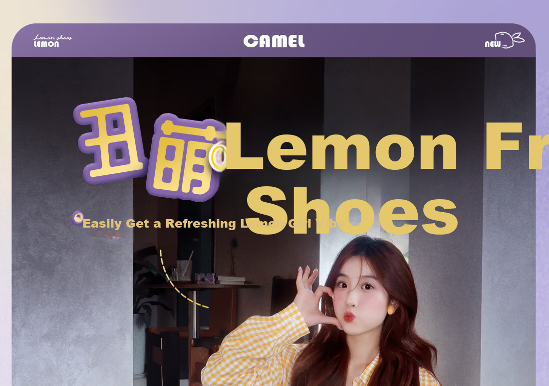 CAMEL Lemon Cute Colorblock Platform Casual Shoes for Women L25A202062 Off-White/Pink Size 39 4