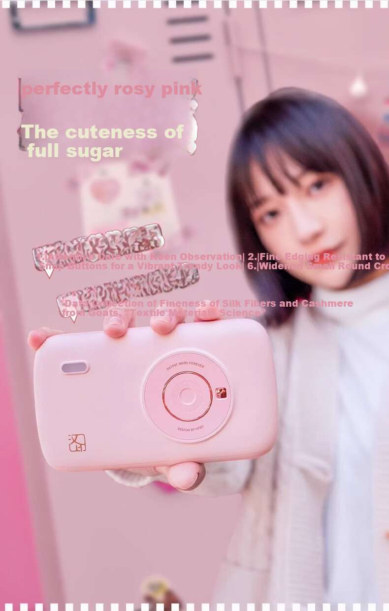 HPRT Instant Mobile Wireless Home Portable 3-Inch Pocket Color Photo Printer Thermal Sublimation HD Mini AR Video Photo Printer CP2100 (Pink) 6