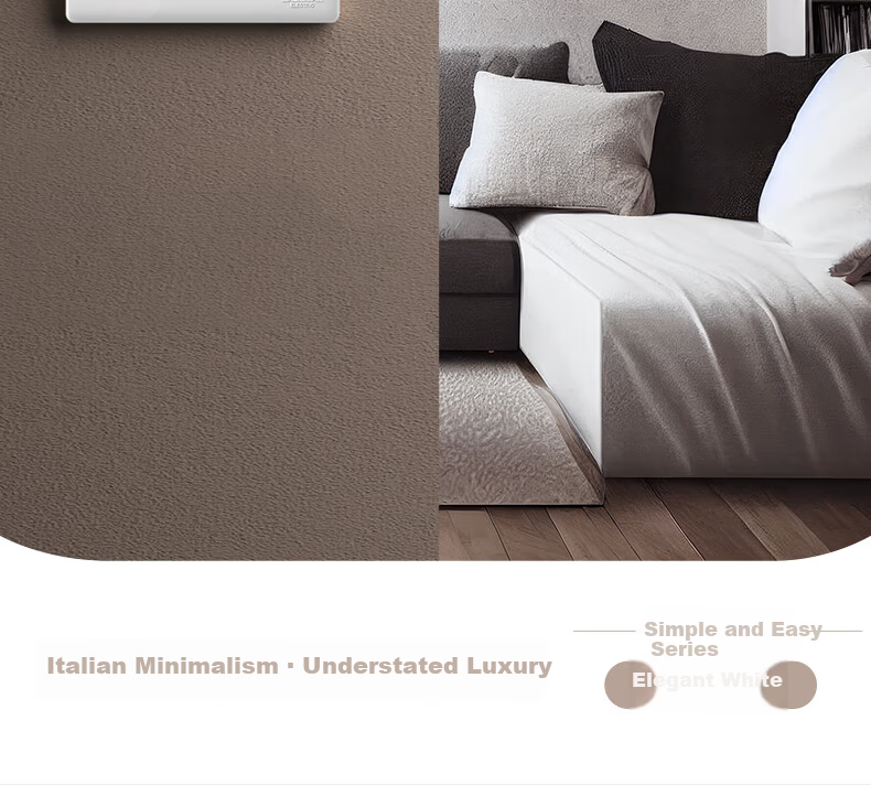 DELIXI 86-Type Ultra-Thin Glossy Large Panel CD260 White Five-Hole Socket with USB and Type-C 12