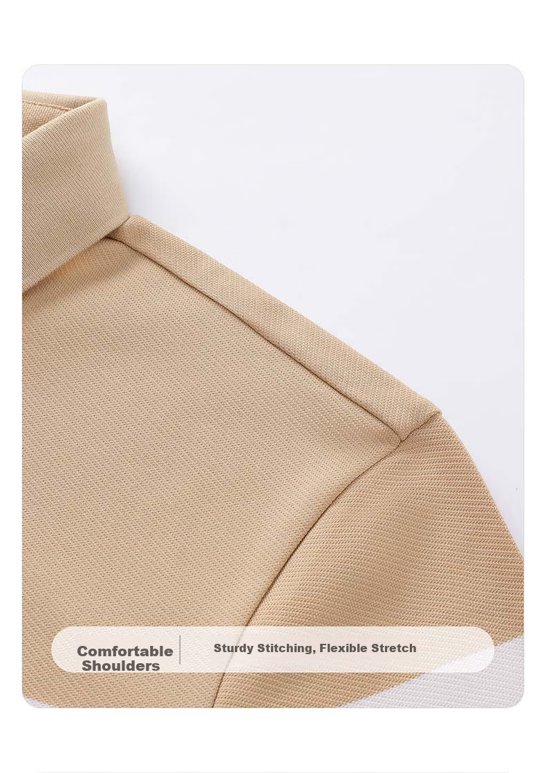 Langdun Long Staple Cotton Spring New Men's Long Sleeve Striped Polo Shirt Business Top 20