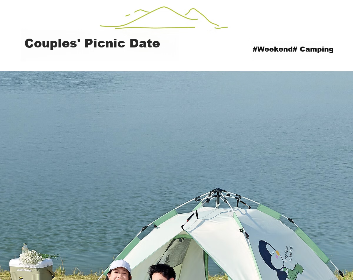 CAMEL Outdoor Penguin Tent, Portable Folding Tent, Automatic Quick-Open, Rainproof, Sun-Resistant, Thickened, for Wilderness Camping B004 28