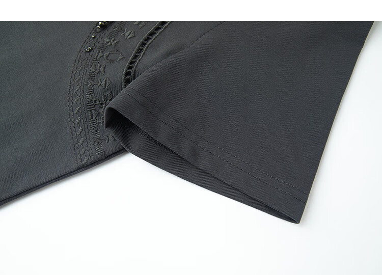 Demana [Cooling Black Technology Sorona] Summer Simple Style Hollow Embroidered Loose Slim Dress for Women High-End Feel 15