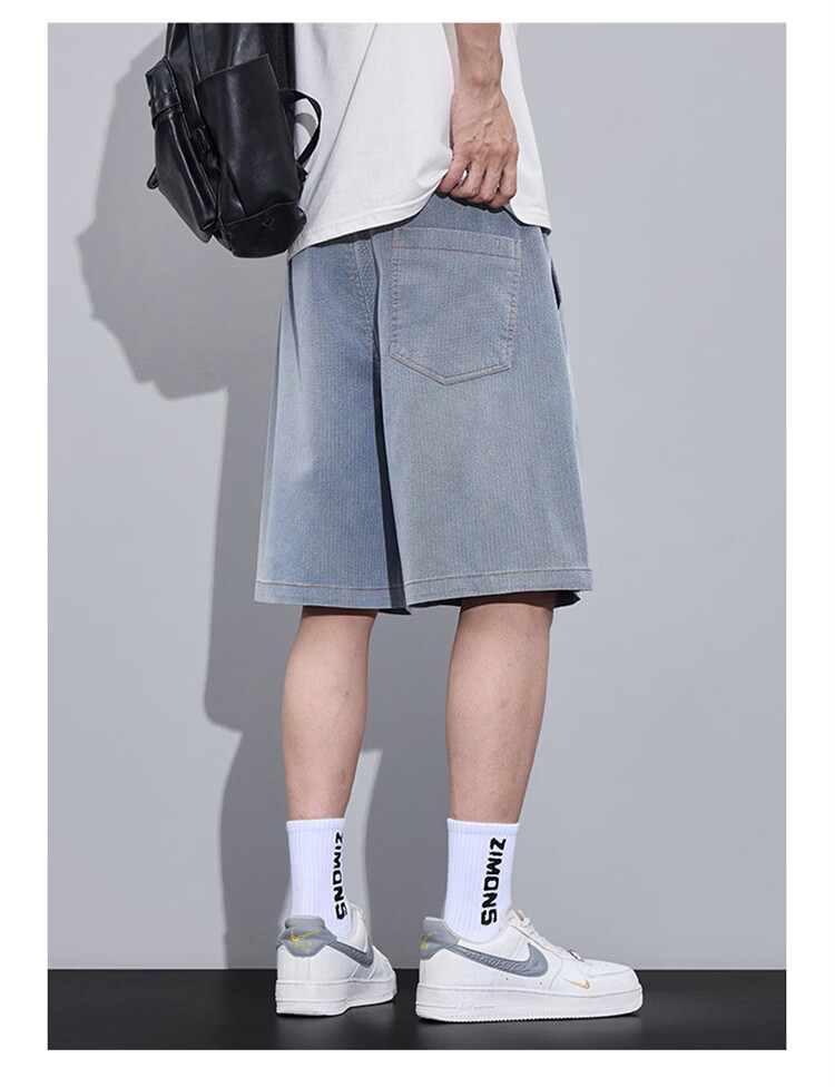 JEEP SPIRIT Men's Summer Thin Ice Silk Casual Shorts Loose Straight American Style Five-Point Pants Dark Gray L 16