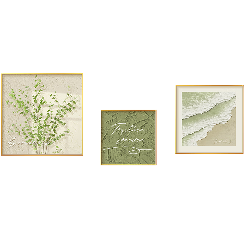 Long Time No See Nordic Style Living Room Decorative Painting Sofa Background Wall Three-Piece Set Fresh Dining Room Wall Art