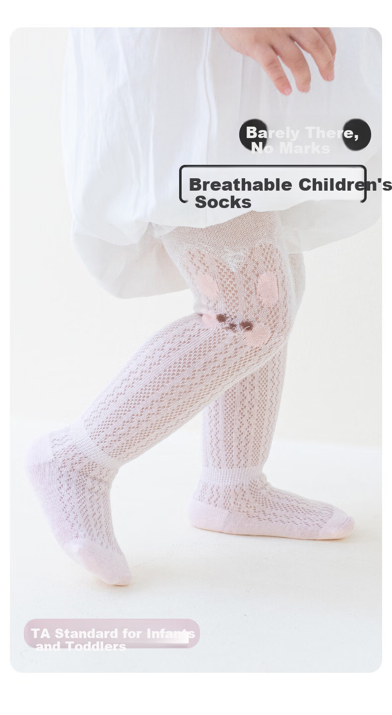 Growth Baby Long Tube Socks Summer Thin Mesh Breathable Girls Baby Summer Anti-Mosquito Over-the-Knee Loose Top Non-Tight Leg Long Socks 1