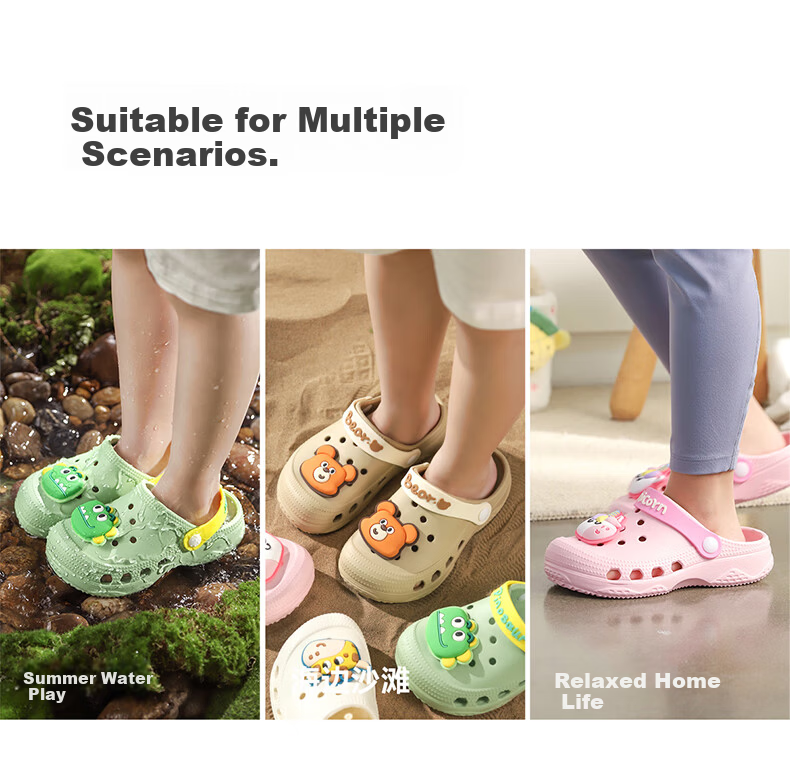 Cheerful Mario Dinosaur Baby Clog Sandals Children's Summer Slippers Boys Girls Non-Slip Toddler Outdoor Sandals 5