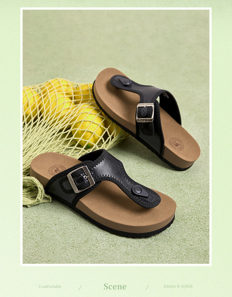 CAMEL Women's Beach Sandals Simple Casual Toe-Post Buckle Birkenstock Style L26M504036 Off-White 37 16