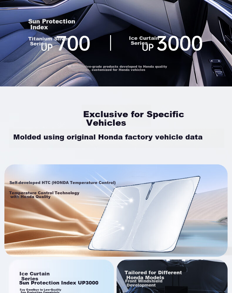 HONDA Original Car Sunshade Front Windshield Interior Heat Insulation Sunshade Ice Curtain Single Layer Accord Special 4