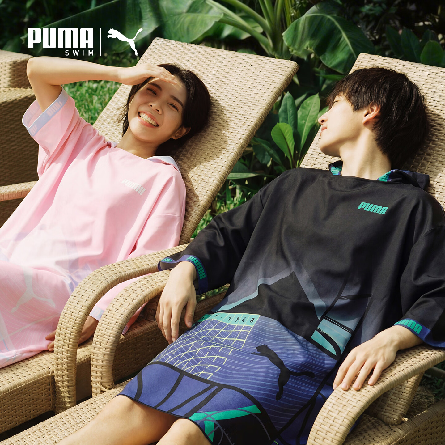 PUMA Adult Towel Robe 10A Antibacterial Sun Protection Quick-Dry Absorbent Large Hooded Portable Beach Swimming Warm