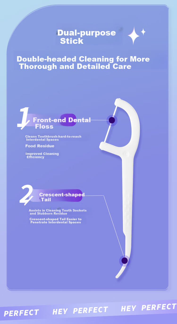 Beijiajie Dental Floss Picks 50pcs*4 Boxes Professional Round Floss Picks Ultra-fine Smooth Orthodontic Portable Dental Floss Family Pack 3