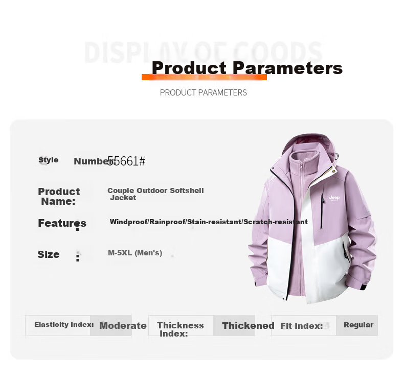 JEEP SPIRIT Men's Outdoor Windproof Hooded Jacket Warm 3-in-1 Coat Black XL 10