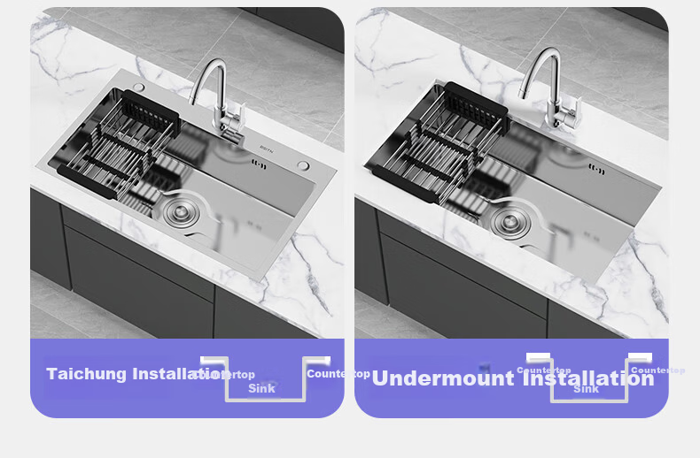 BSITN Kitchen Single Bowl Sink Integrated Stainless Steel Small Handmade Washing Basin BS001 8