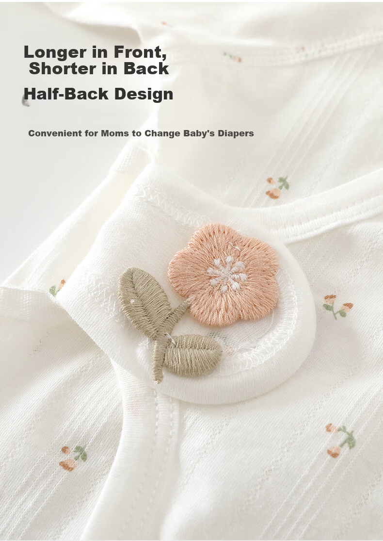 October Famous Baby Summer Cotton Infant Half-Back Shirt Newborn Monk Suit Full Moon Outfit Mushroom Squirrel 59 9