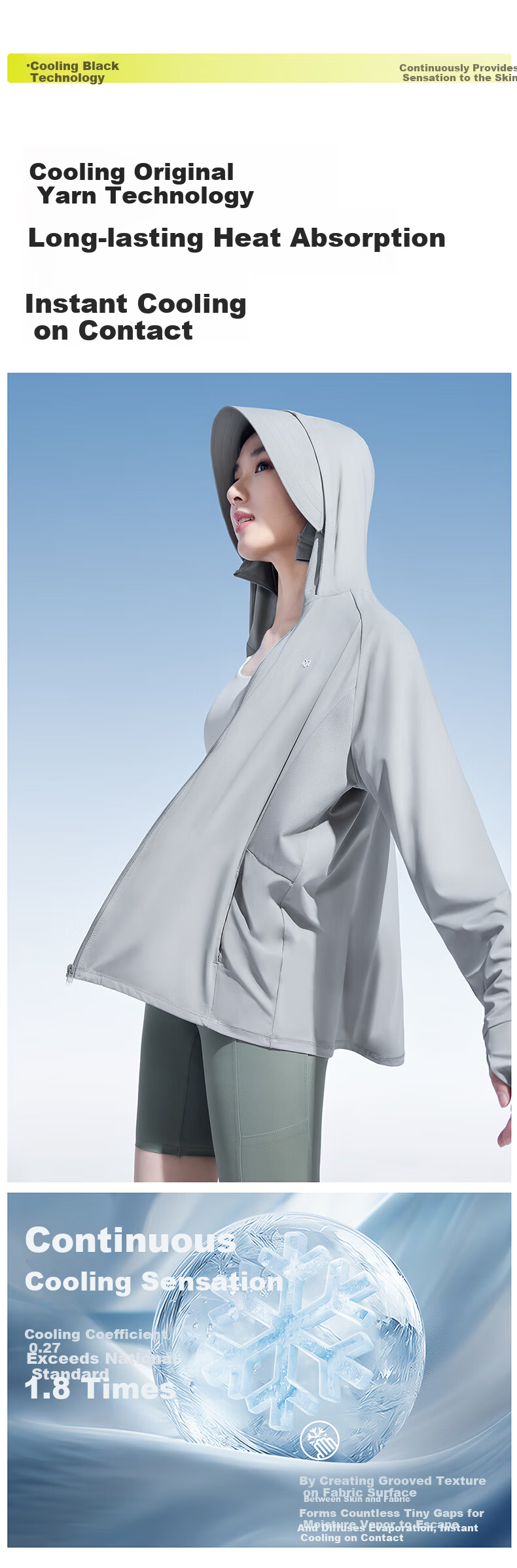 Moxun [Zhao Lusi Same Style] Original Yarn Sunscreen Jacket Women's Ice Silk Cooling UV Protection Summer New Model 9