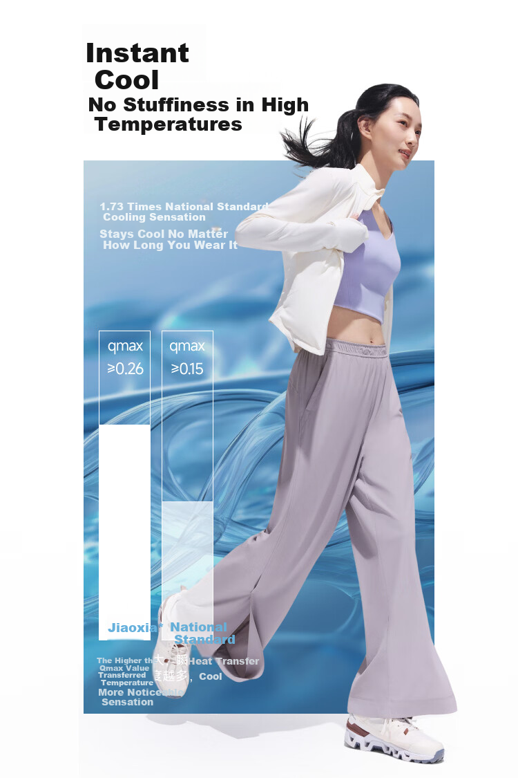 Beneunder Women's Wide-Leg Sports Pants Breathable Quick-Dry Sun-Protective Loose Fit AS010 8