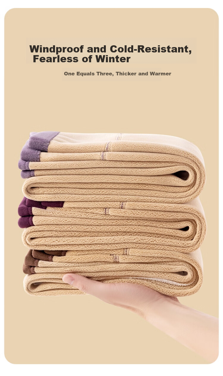 Langsha Women's Thermal Fleece-Lined Thickened Winter Leggings Plus Size Middle-Aged and Elderly Cotton Pants Lamb Wool Autumn Trousers 5