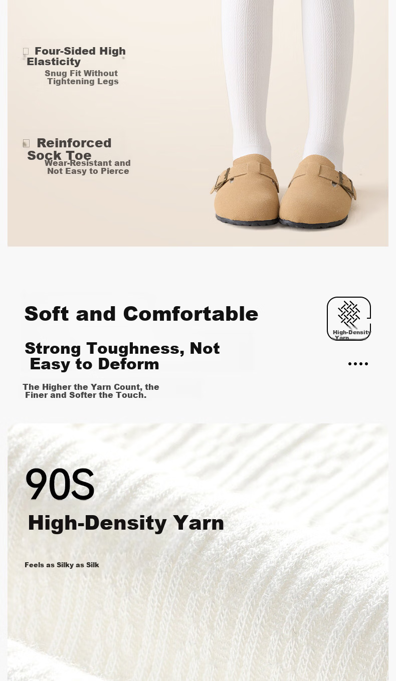LangSha Girls' Tights Spring and Autumn Thin White Footed Leggings for Older Children 3