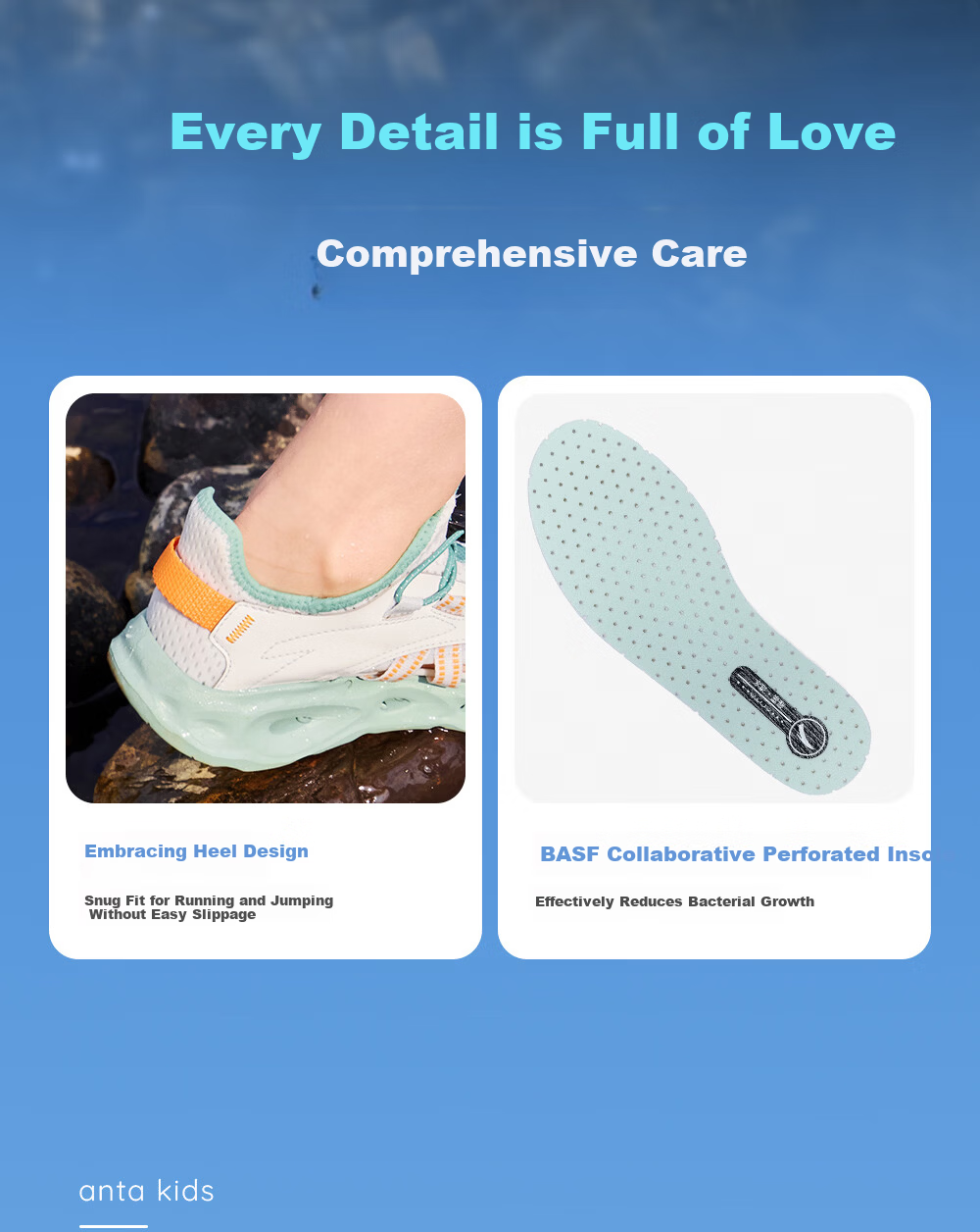 Anta Kids Sports Sandals Boys Big Kids Summer Mesh Breathable Creek Walking Drawstring Water Shoes A12626915 12
