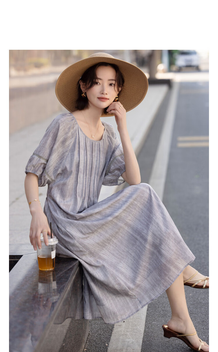 Demana Elegant Urban Summer Sweet Style Lace Splice Floral Print A-Line Slimming Conceal Dress for Women Premium Quality 11