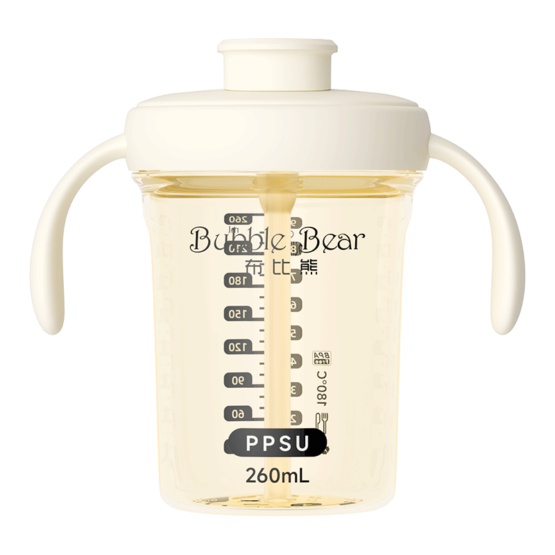 Bubble Bear PPSU Flip Straw Cup Anti-Drop Leak-Proof Drinking Bottle Baby Training Cup Direct Drinking Straw Cup