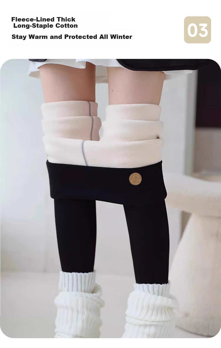 Langsha Women's Fleece-Lined Thickened Warm Vertical Stripe Slim Fit Casual Fashion Cotton Leggings for Autumn and Winter 6