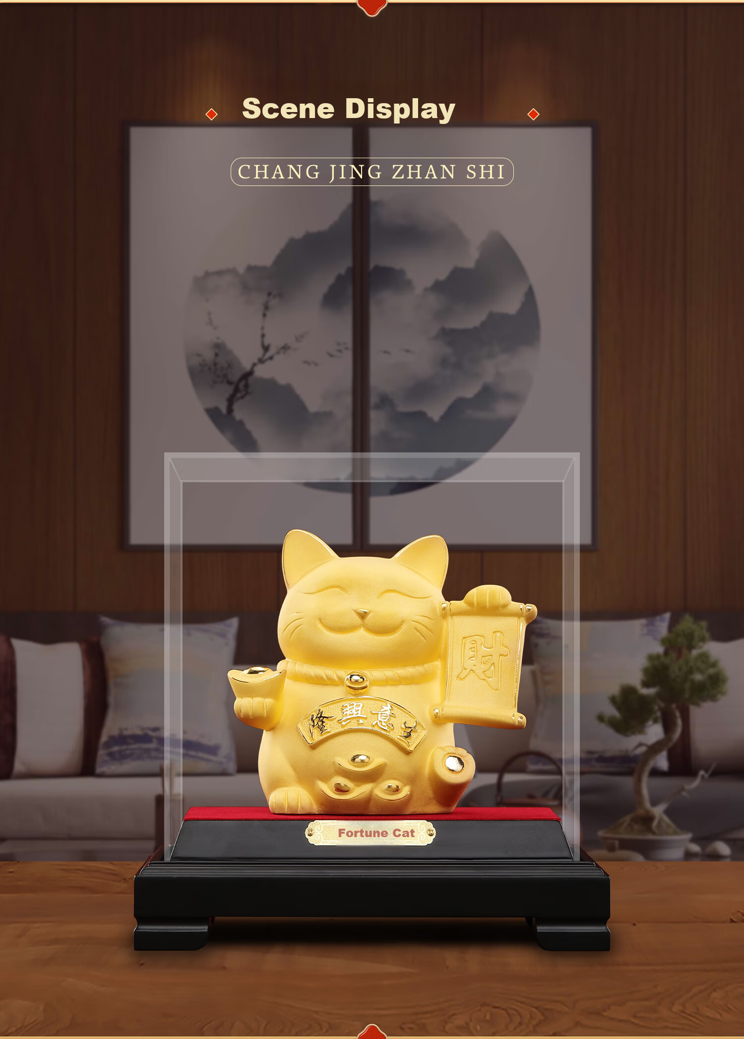 Damingtongjiang Velvet Gold Lucky Cow Figurine for Living Room, Office, Entrance Hall, Desktop, High-Quality Copper Cow Ornament for Business Opening And Housewarming Gifts 8