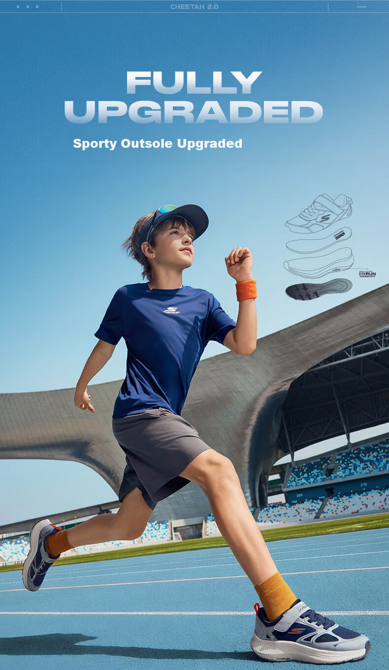 Skechers Cheetah Running Shoes 2.0 Boys Lightweight Shock Absorption Kids Student Running Shoes 405365L 4