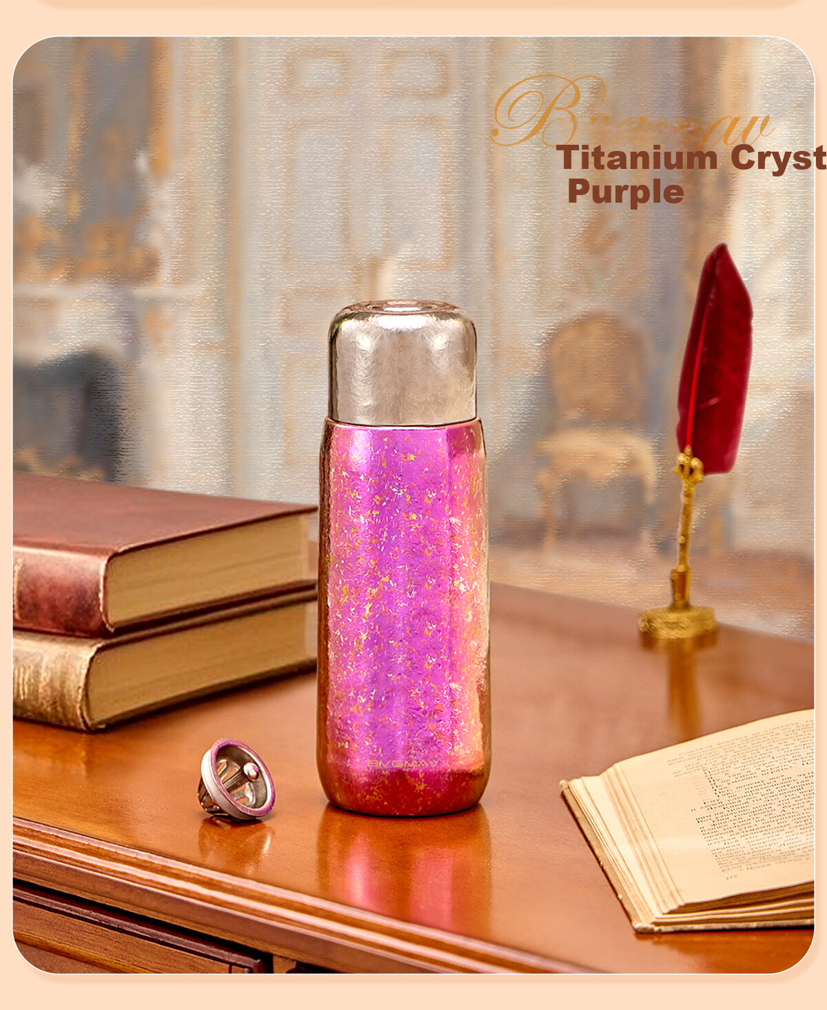 BVGMAV Pure Titanium Insulated Large Capacity Tea Steeping Cup Magnetic Double Lid Titanium Tea Cup Outdoor Antibacterial Titanium Water Bottle 820ml 23